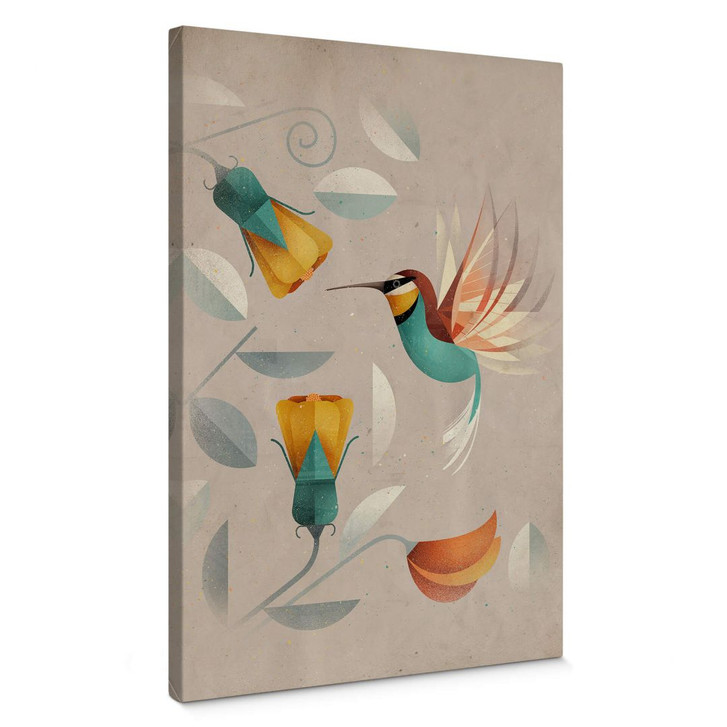 Leinwandbild mit Vogelmotiv - Kolibri - Braun - WA403984