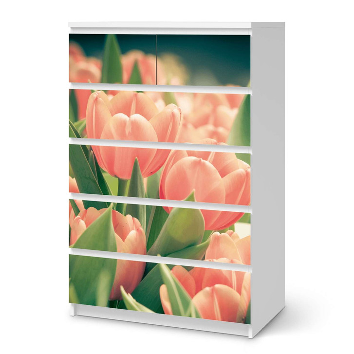 Möbel Klebefolie IKEA Malm Kommode 6 Schubladen (hoch) - Tulips for You - CR113809