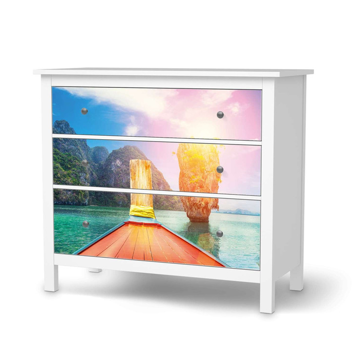 Möbelfolie IKEA Hemnes Kommode 3 Schubladen - Blue Water Lagoon - CR114697