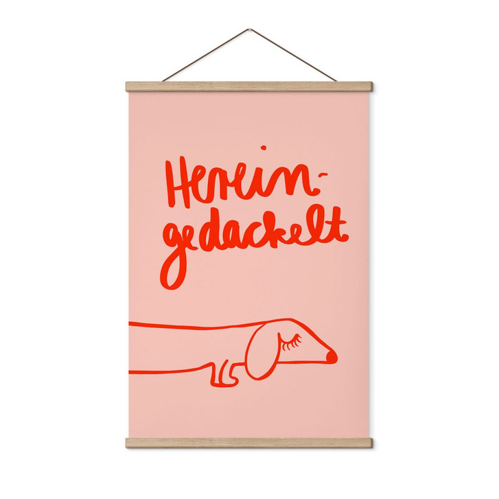 Stoffbild Lustiges Hundemotiv mit Dackel - Arnold - WA500152