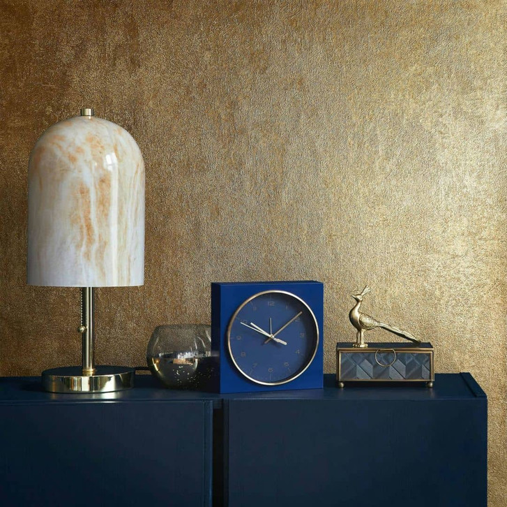 Vliestapete mit starkem Glanzeffekt in leichter Betonoptik gold Struktur - WA450509