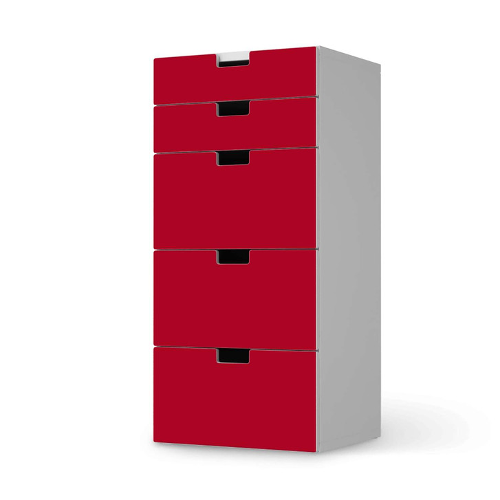 Möbel Klebefolie IKEA Stuva / Malad Kommode - 5 Schubladen - Rot Dark - CR114139