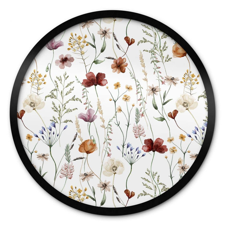 Poster Bunte Wildblumen - UN Designs - Rund - WA417507