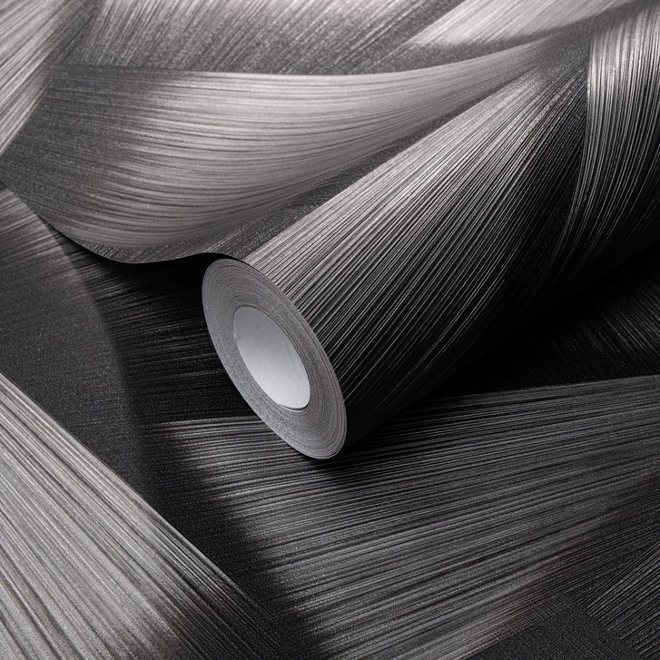 Vliestapete mit geometrischen Formen und Metallic-Effekt in schwarz - WA397794