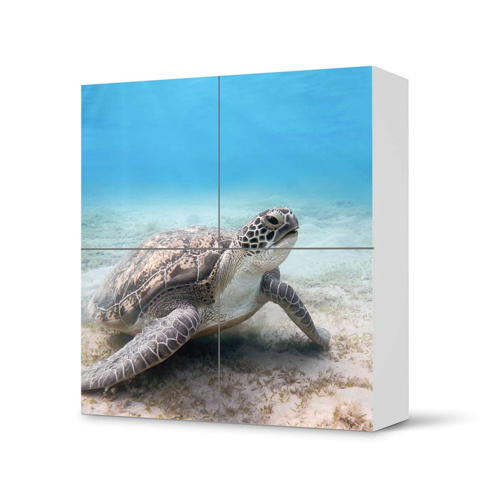 Klebefolie IKEA Besta Schrank 4 Türen - Green Sea Turtle - CR110837