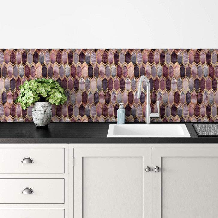 Küchenrückwand Fredriksson - Glasmalerei: Rosé und Gold - WA253734