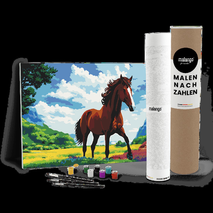 Malen nach Zahlen Leinwandbild - Pferd Pippin - WA447176