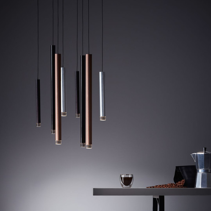 Pendelleuchte Eddy, braun, 180 x 40 cm, Metall - WA438581
