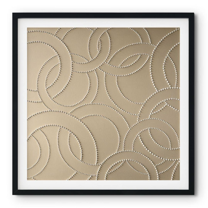 Poster Abstrakte Ringe beige - Grande - Quadratisch - WA457215