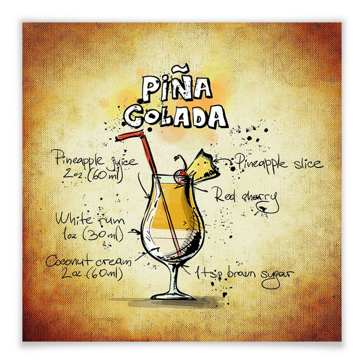 Poster Pina Colada - Rezept - WA248750