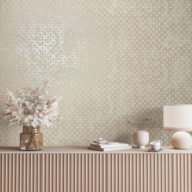 Vliestapete in Sterne ornamentaler Stil beige Grafisch - WA450655