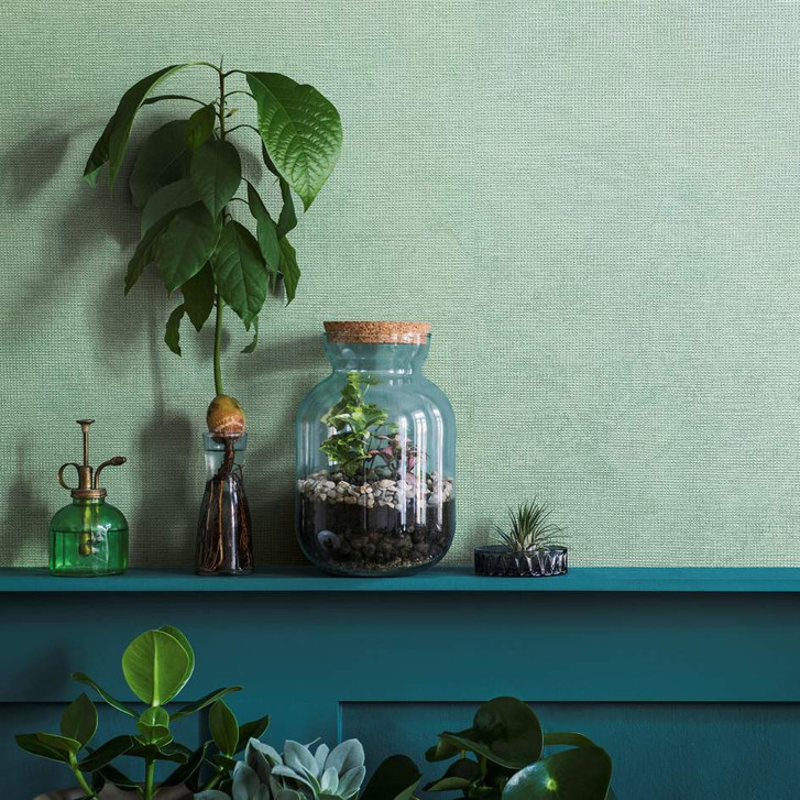 Vliestapete mit gepunkteter Struktur grün Uni - WA446133