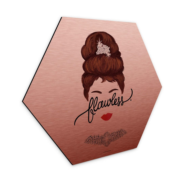 Hexagon Wandbild Tohmé - Flawless Audrey - Alu-Dibond-Kupfereffekt - WA354943