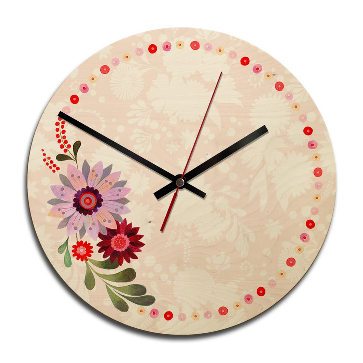 Holz-Wanduhr - Blanz - Blütentraum - WA245229