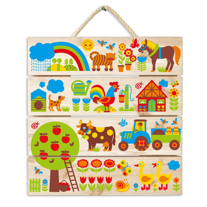 Holzbild byGraziela - Bauernhof - 40 x 41.5 cm - WA233636