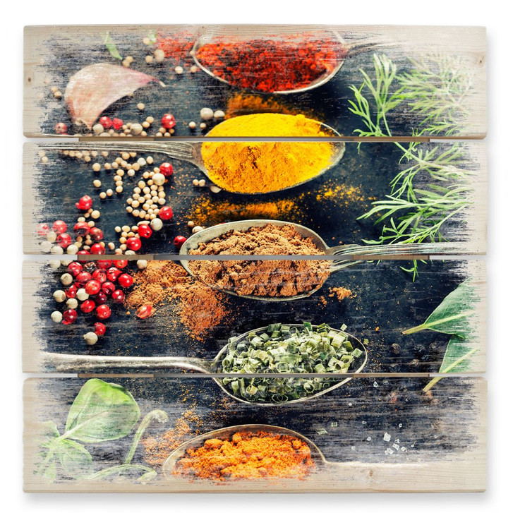 Holzbild Kräutervielfalt 01 - 40 x 41.5 cm - WA132139