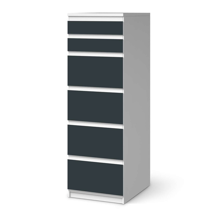 Klebefolie IKEA Malm Kommode 6 Schubladen (schmal) - Blaugrau Dark - CR111603