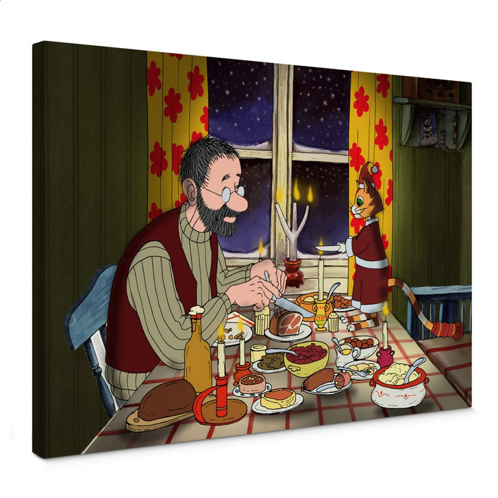 Leinwandbild Pettersson und Findus - Abendmahl bei Kerzenlicht - WA372633
