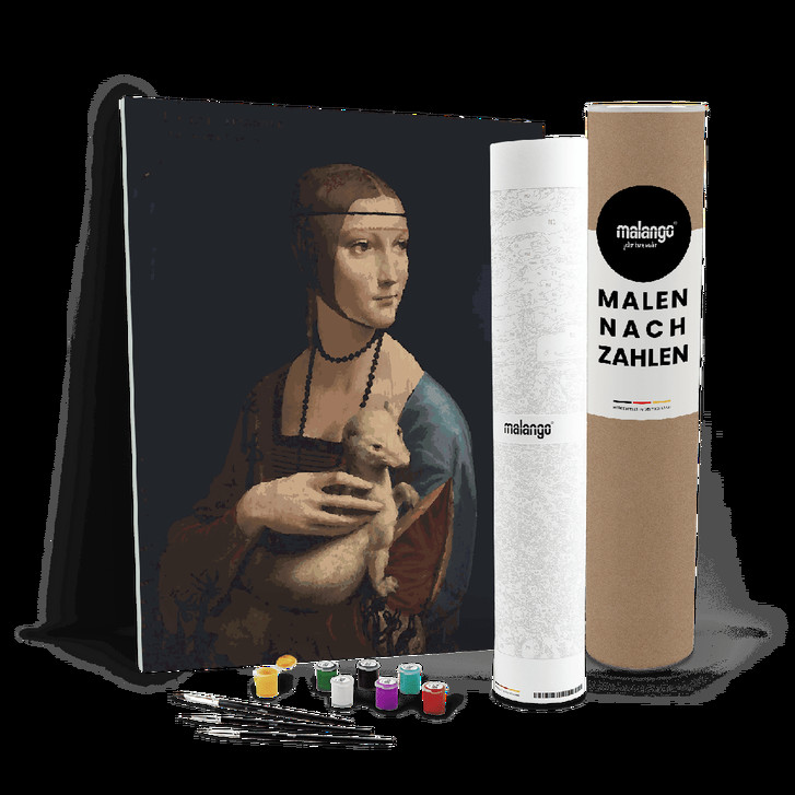 Malen nach Zahlen Leinwandbild - da Vinci - Dame mit dem Hermelin - WA447928