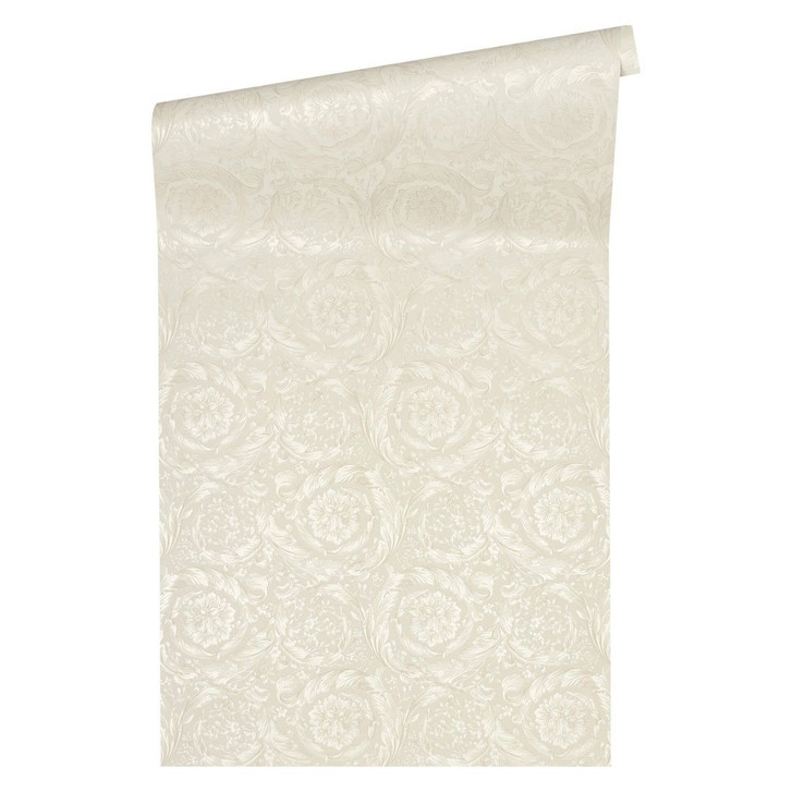 Mustertapeten Versace Wallpaper Tapete Barocco Flowers Creme, Metallic - WA154775