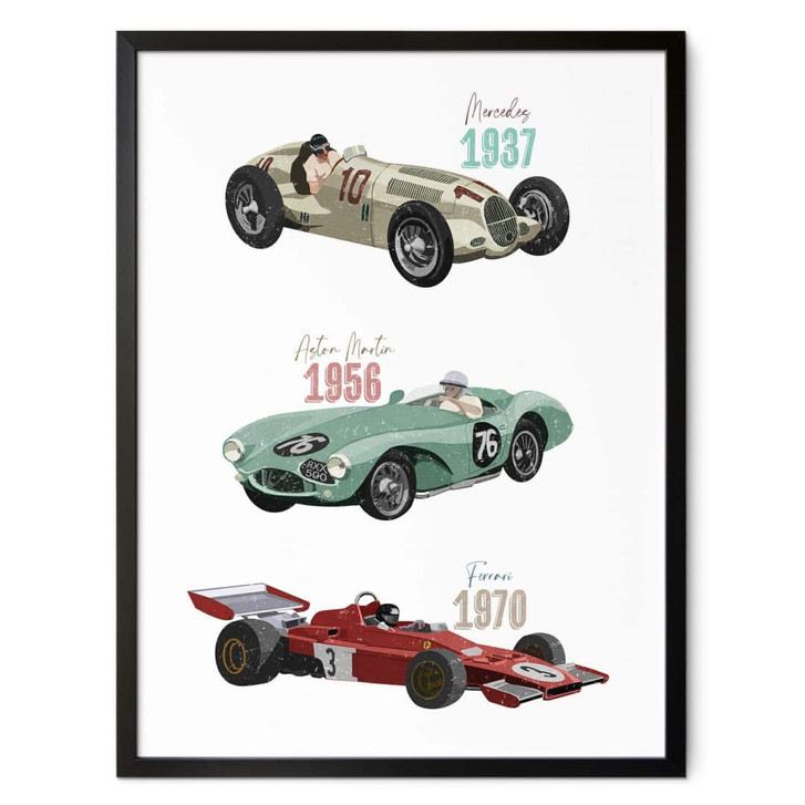 Poster Goed Blauw - Oldtimer Rennwagen - WA337376