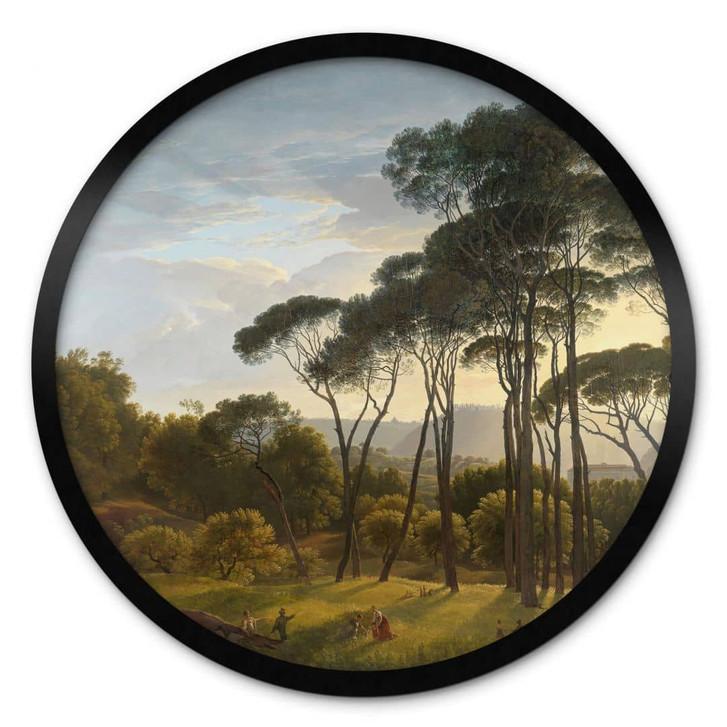 Poster Voogd - Italienische Landschaft mit Schirmkiefern - Rund - WA329259