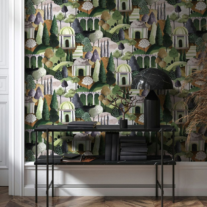 Vliestapete in Bunt Malerische Bäume Grafisch Modern - WA457183