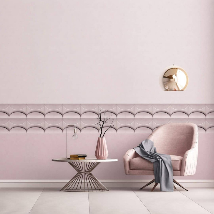 Vliestapete mit einfarbiger Struktur rosa Uni - WA445089