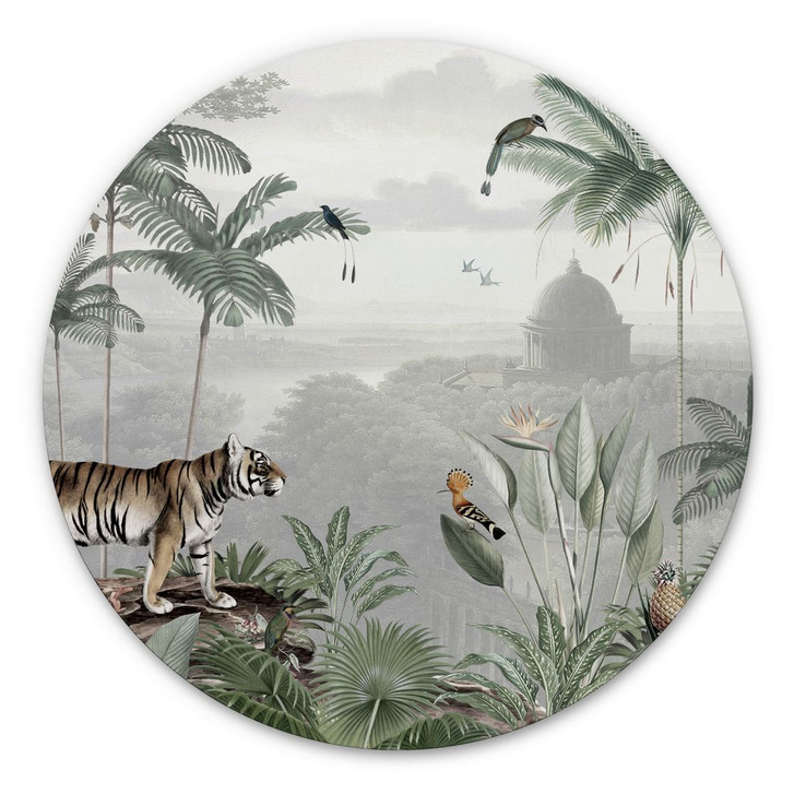 Wandbild Sir Edward - Tiger in den Tropen - Alu-Dibond Rund - WA383226
