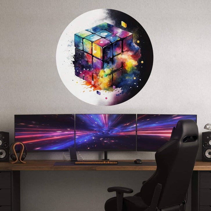 Wandtattoo Heine - Magischer Zauberwürfel - Rubik's Cube - Rund - WA412910