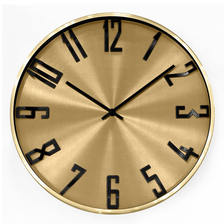 Moderne Wanduhr im Metallic-Look aus Aluminium, gold | Ø 30 cm - WA384495