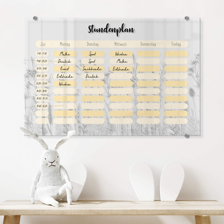 Acrylboard Memoboard Stundenplan Gräser - transparent - WA405460