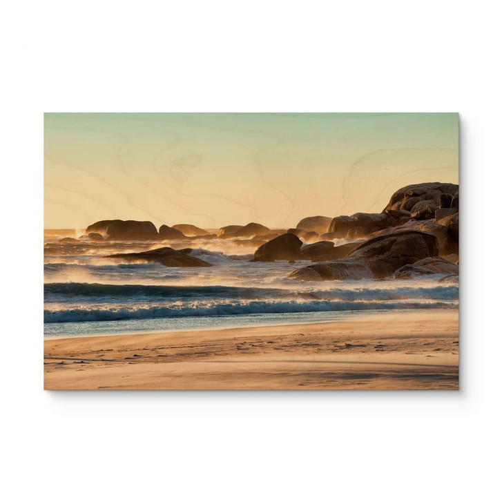 Holzbild Strandküste bei Sonnenaufgang in Afrika - Hugonnard - WA472156