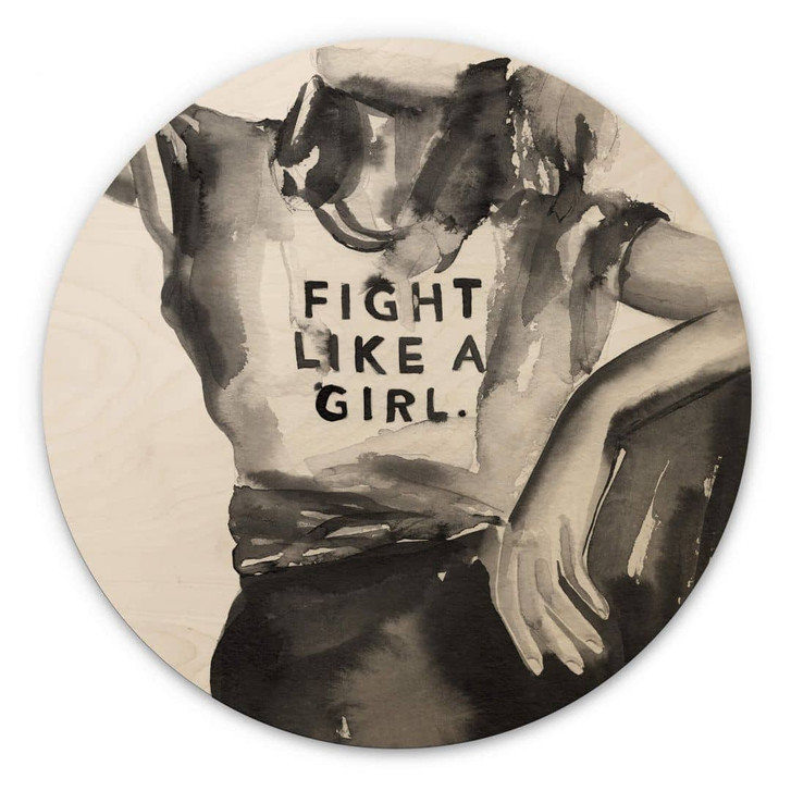 Holzbild Verbaan - Fight like a Girl - Rund - WA340932