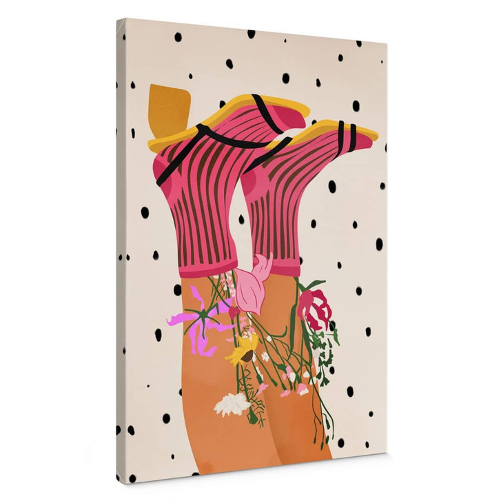 Leinwandbild Sockenliebe trifft Flower Power - Mokate - WA459849