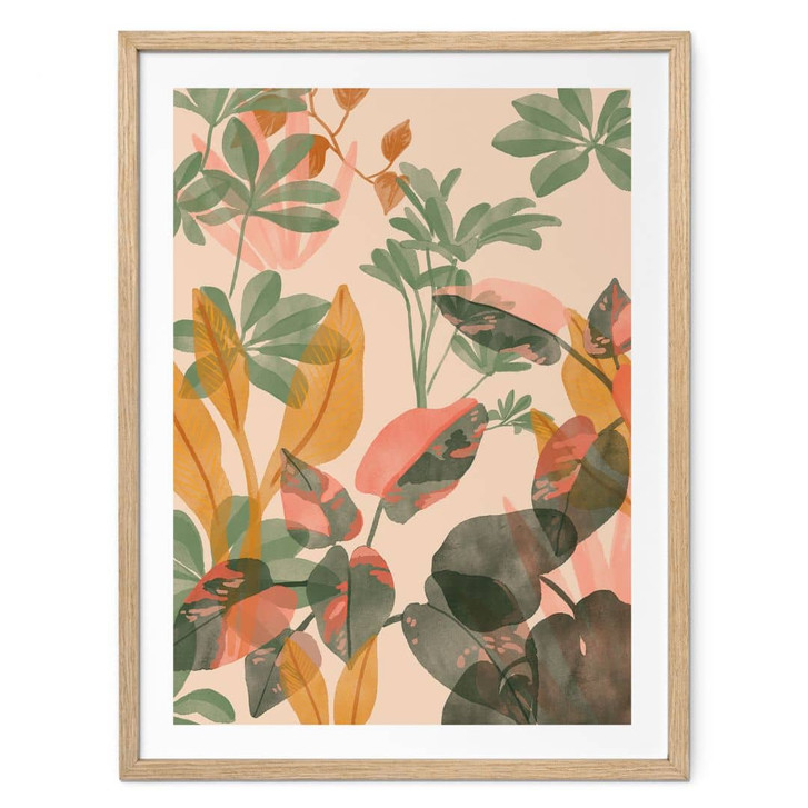 Poster Garten mit tropischen Pflanzen - Goed Blauw - WA473486