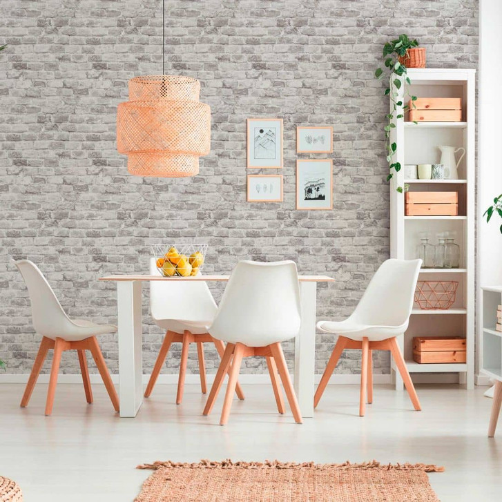 Tapete Steinoptik Grau Weiss - Vliestapete Steinwand - Backsteintapete Industrial - WA395758