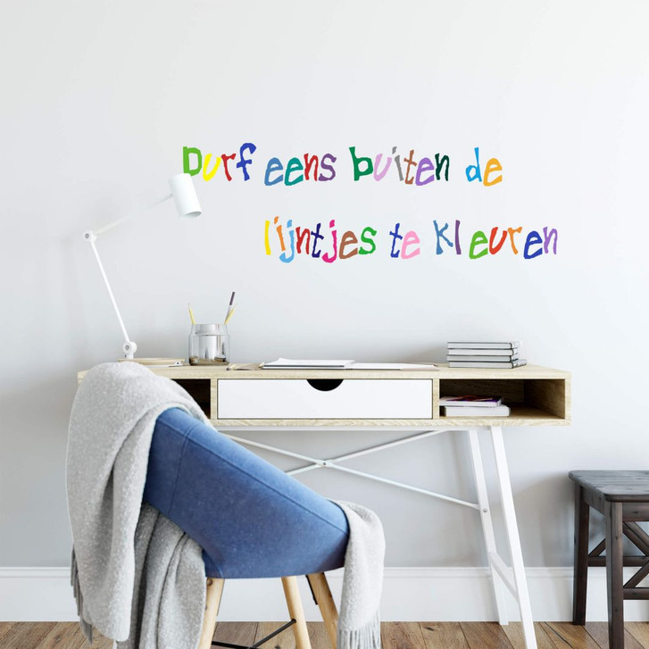 Wandsticker Durf eens buiten de lijntjes te kleuren 2 - WA199657