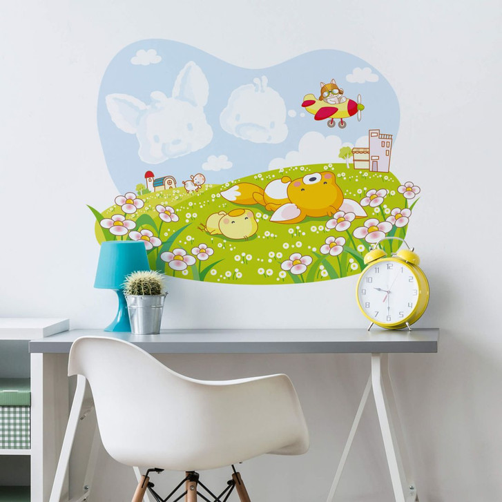 Wandtattoo Die vier Tierfreunde - Wolkenbilder - WA208410