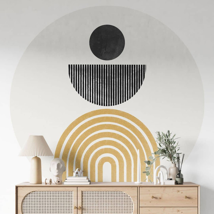 Fototapete Abstrakte Komposition mit Kreis und Halbbogen - The Miuus Studio - Rund - Selbstklebend/Vlies - WA424356