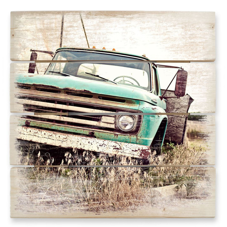 Holzbild American rusted Truck - 40 x 41.5 cm - WA131843