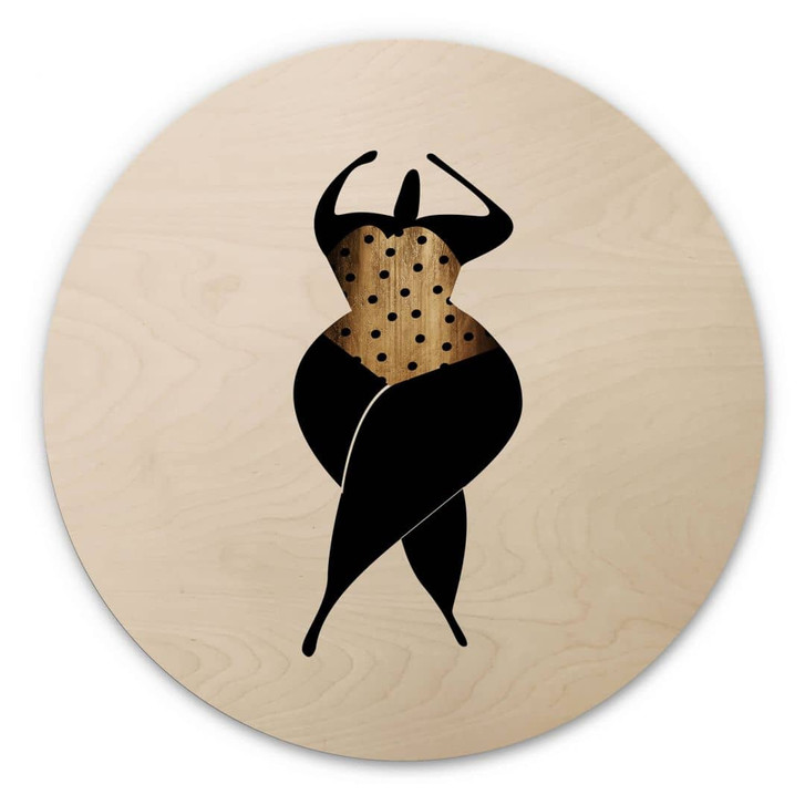 Holzbild Kubistika - Tanz in der Sonne - Rund - WA327006