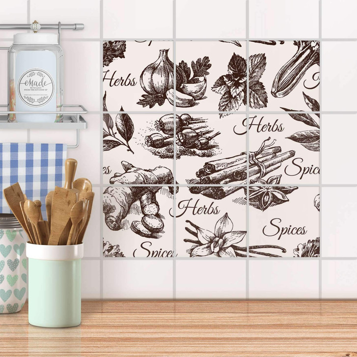Klebefliesen - Spices - 9er Set - CR108106