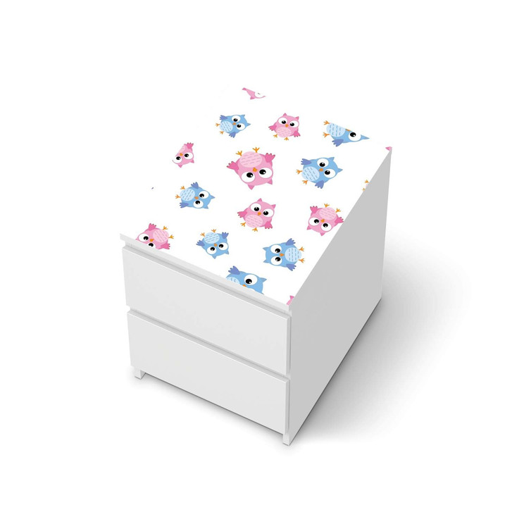 Möbelfolie IKEA Malm Kommode 2 Schubladen oben - Eulenparty - CR116294