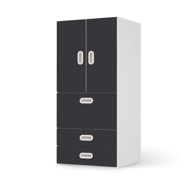 Möbelfolie IKEA Stuva / Fritids - 3 Schubladen und 2 kleinen Türen - Grau Dark - CR117580