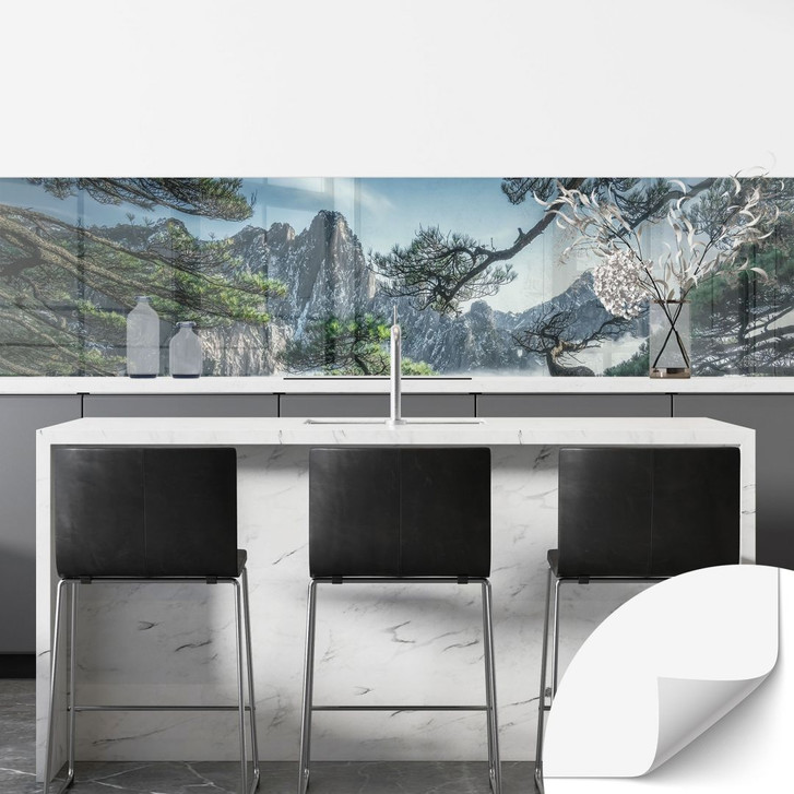 Selbstklebende Küchenrückwand Kiefernwald im Huang Shan Gebirge - NingYun Ye - WA434695