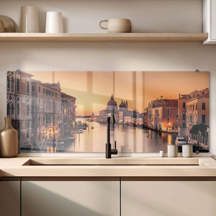 Spritzschutz Sonnenuntergang in Venedig - Zhang - Panorama - WA429003