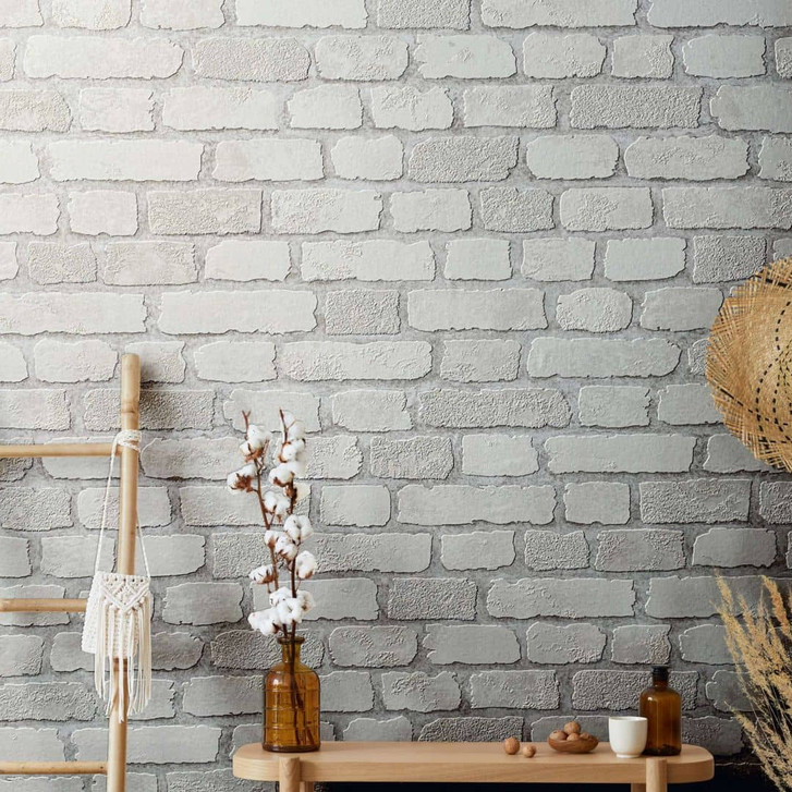 Steinoptiktapete, Vliestapete weiss - WA445947