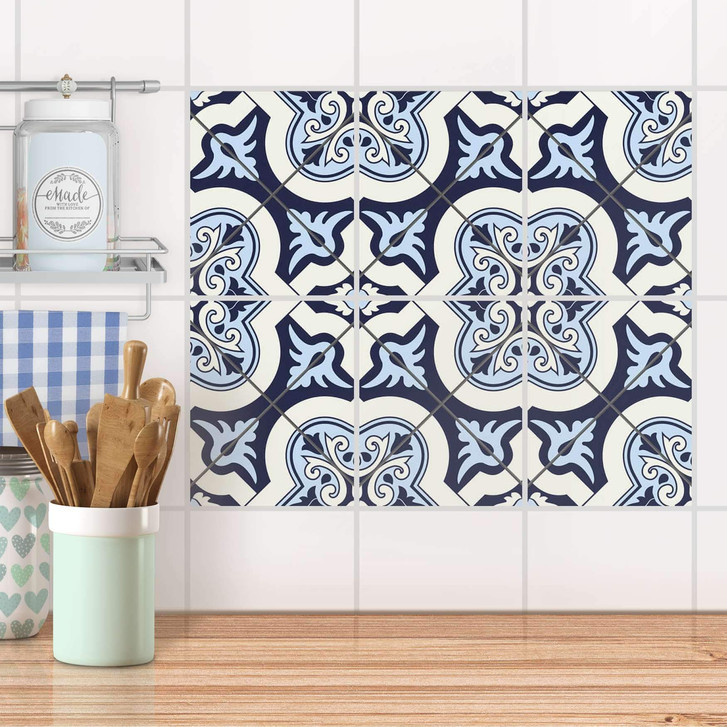 Fliesenaufkleber Set rechteckig - Azulejo Cross - CR102788