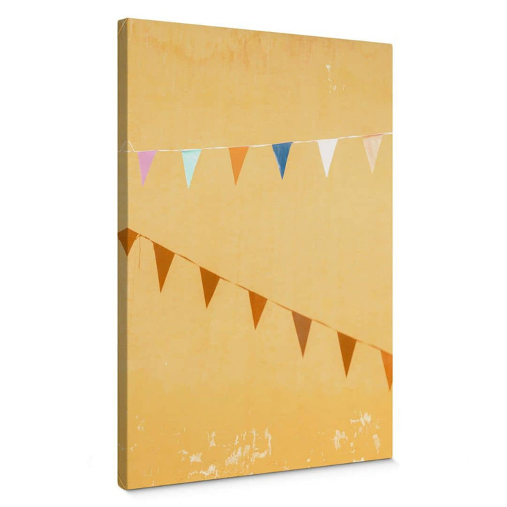 Leinwandbild Mexikanische Flaggen - Bunte Fahnen - Zwart - WA402589